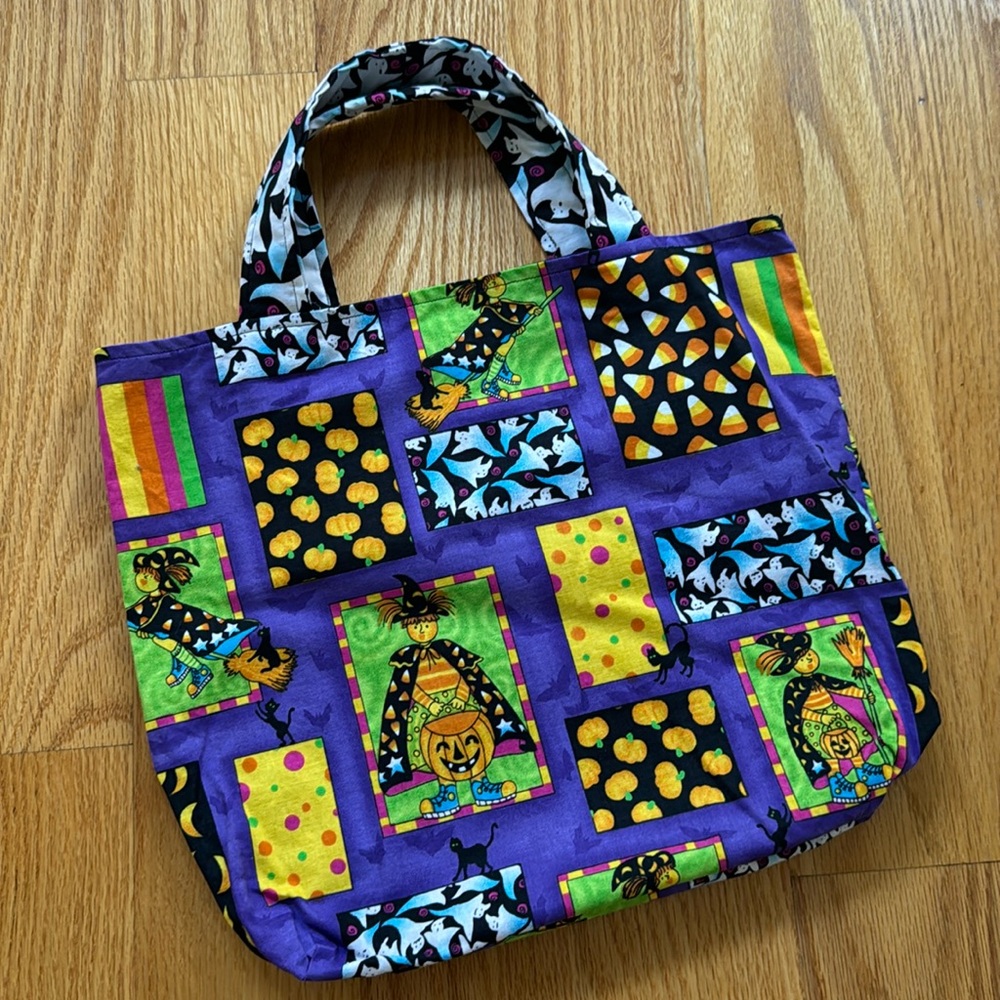 Halloween trick-or-treat bag reversible handmade